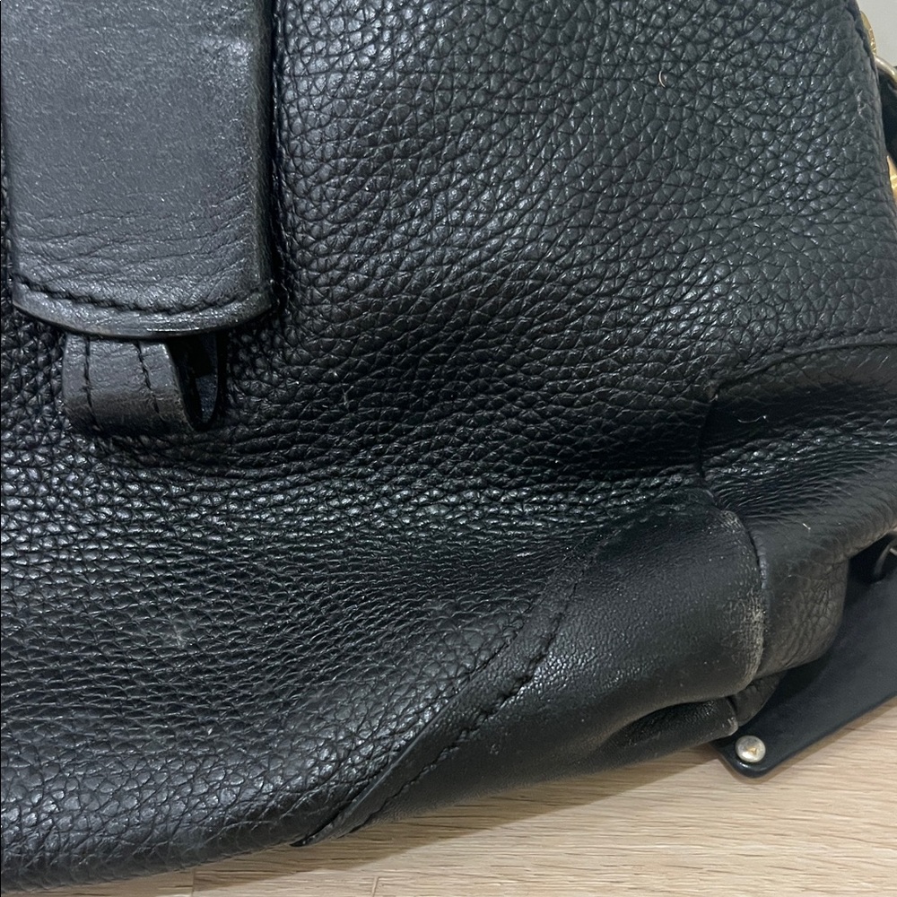 Mazzini Black Leather Handbag - Picture 3 of 13